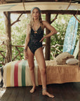 The Reversible Keyhole One-Piece full body front