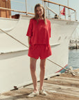 The Micro Terry Swing Short full body front