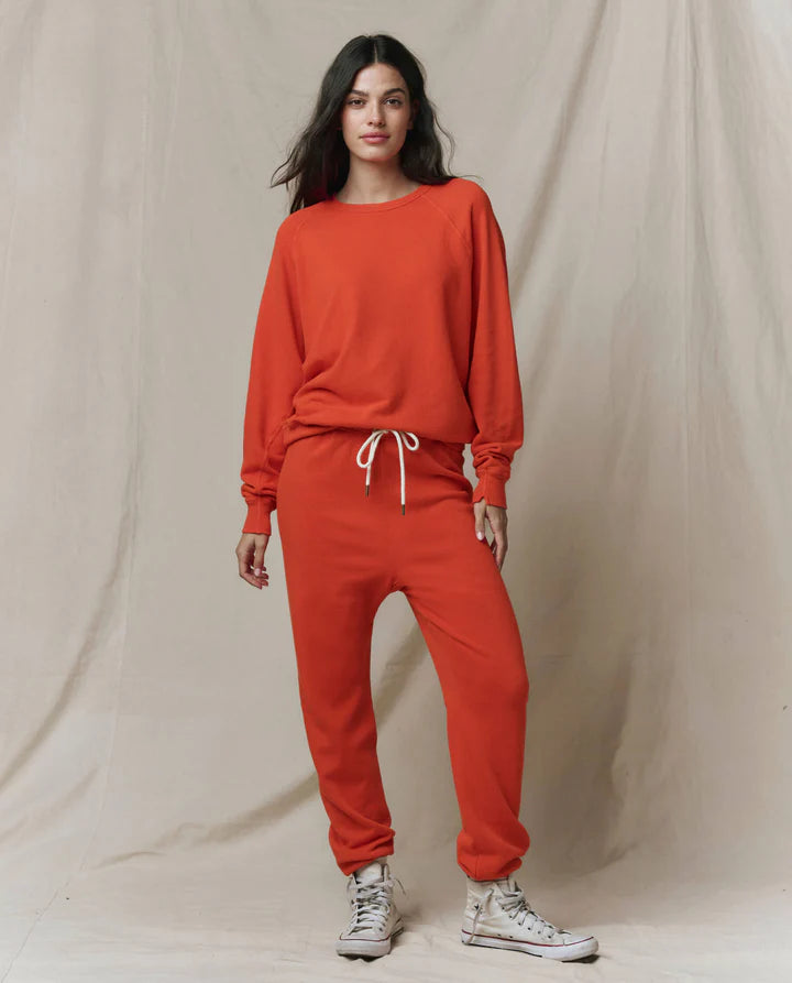The College Sweatshirt in Persimmon full body front