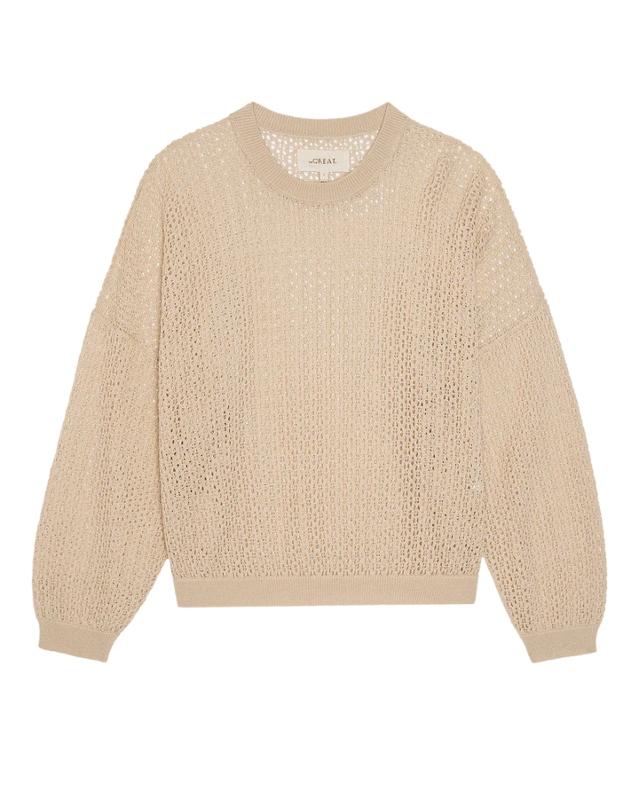 The Crochet Pullover laid flat front