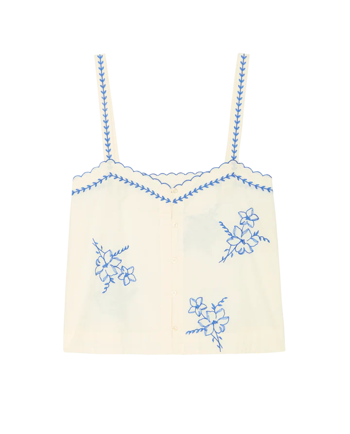 The Weekend Tank w/ Hanky Embroidery by itself