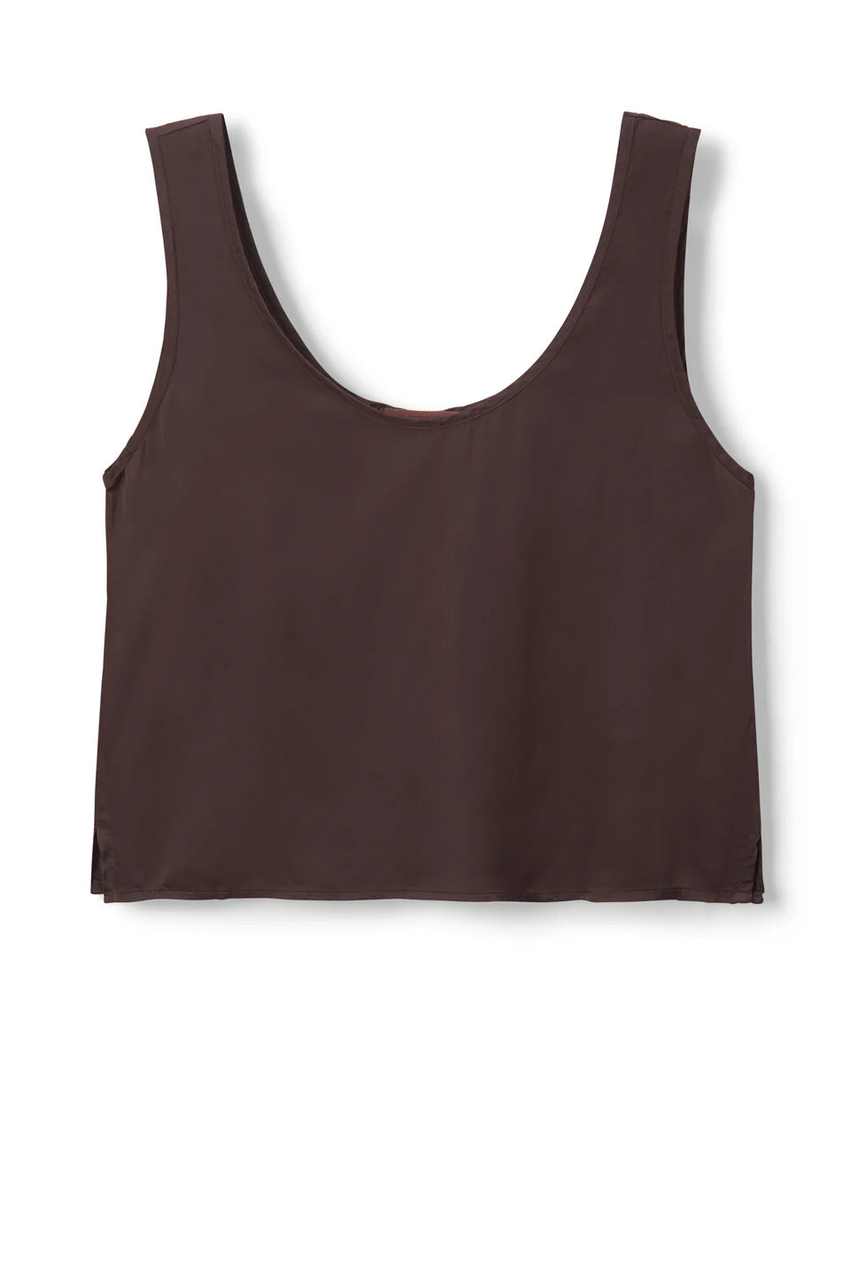 Brown tank top on a white background front view