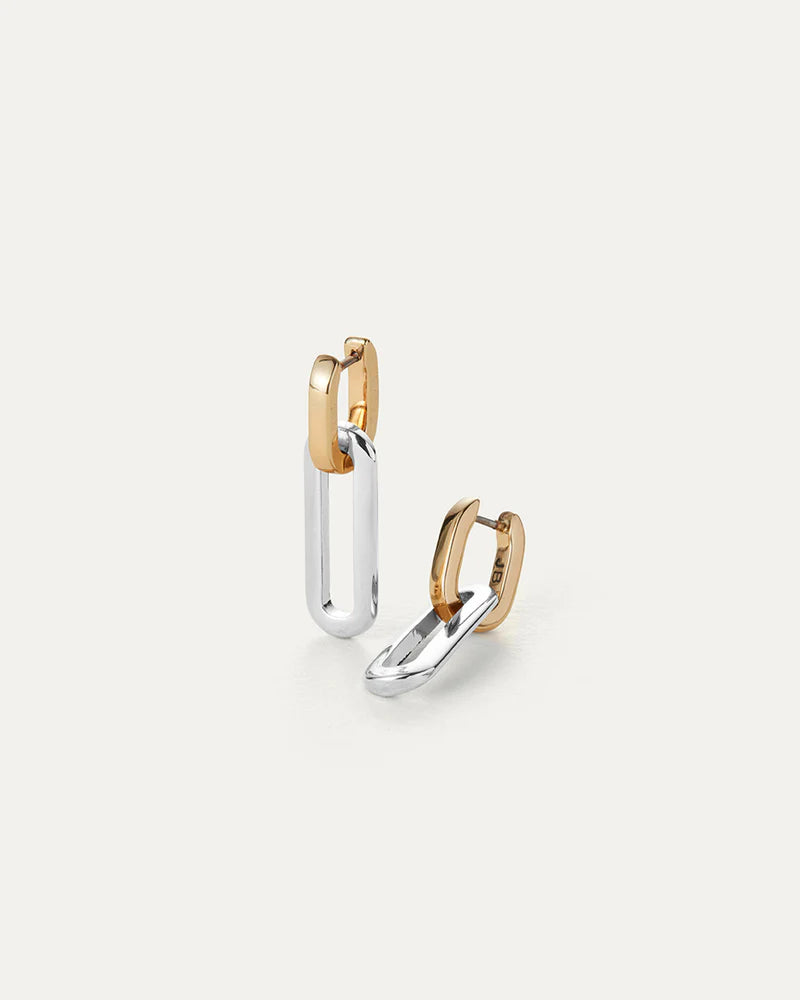 Teeni Detachable Link Earrings in Two-Tone on white background