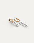 Teeni Detachable Link Earrings in Two-Tone displaying detached link on white background