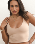 The Kyla - Double Layer Crop - Light Nude
