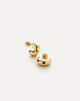 Tome Hoops Small close up on white background with both earring backings on