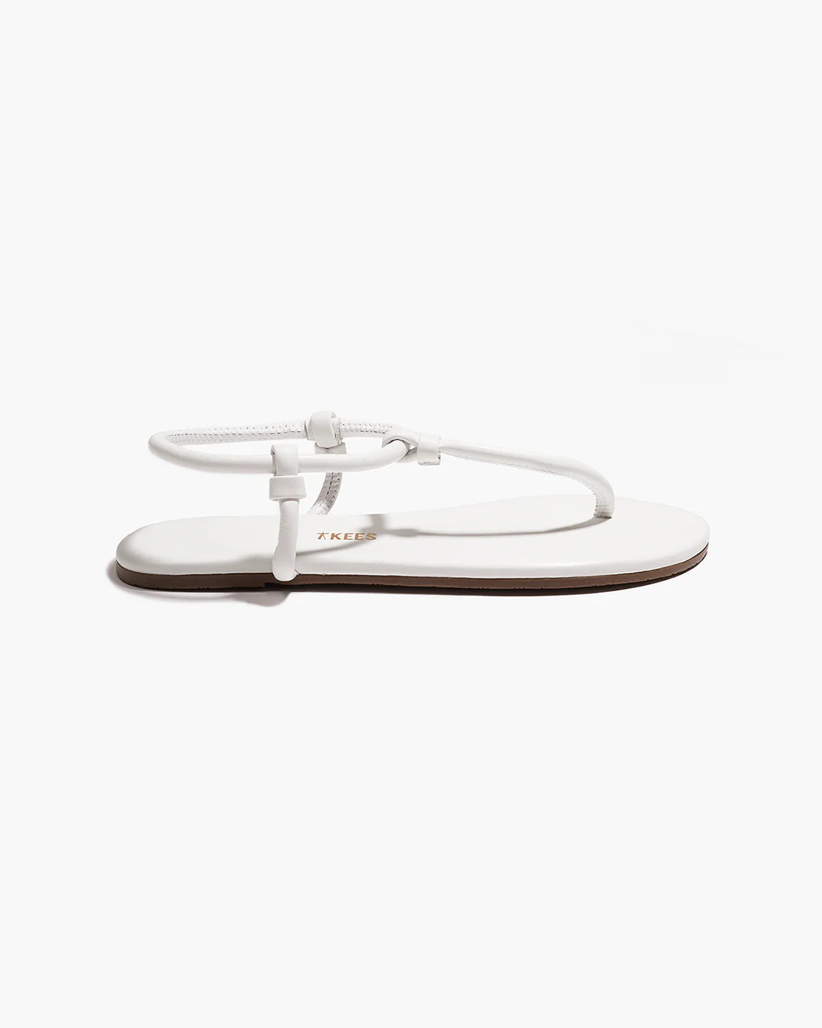 Tubular Mariana Sandals in White side view on white background