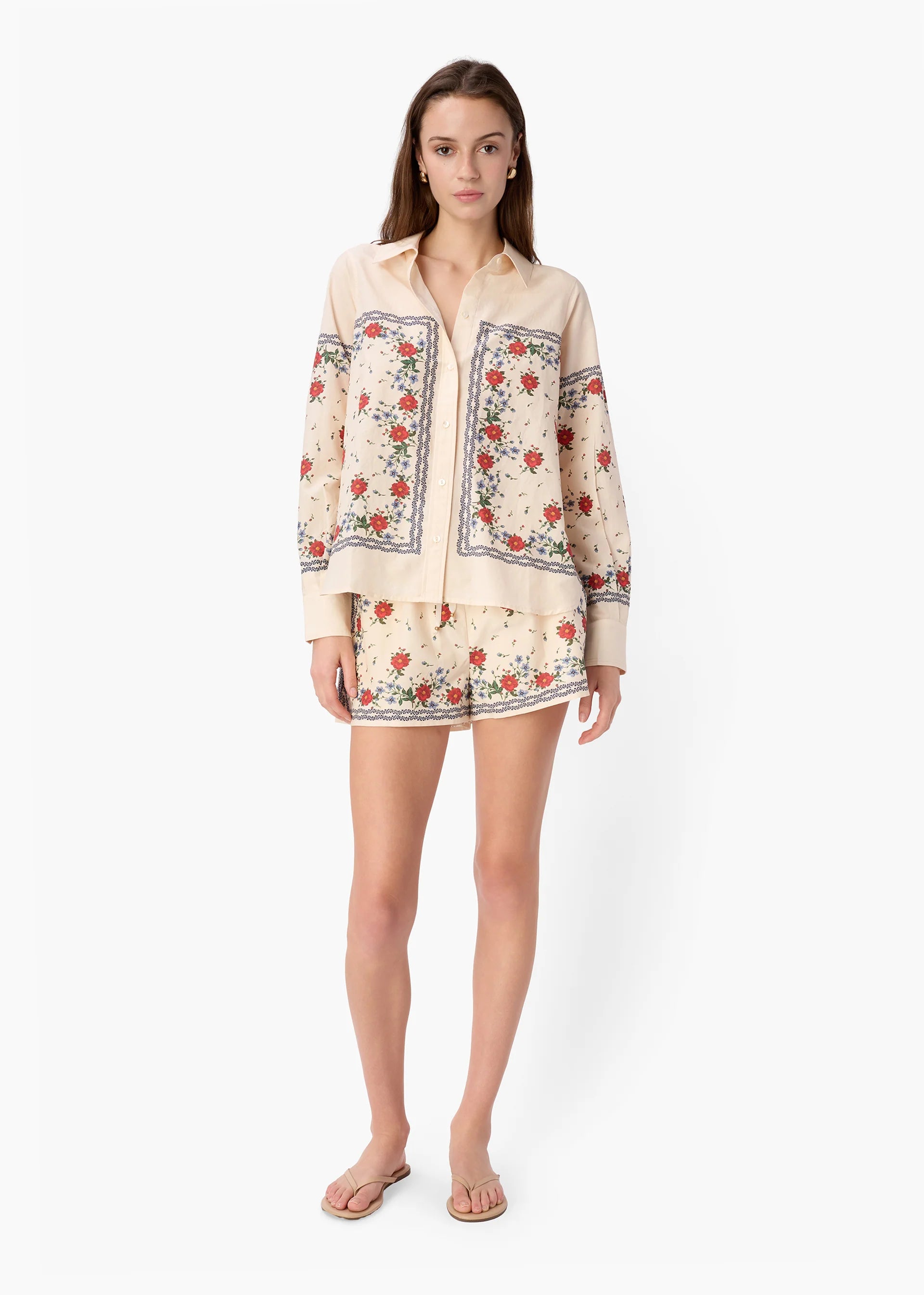 Rafella Silk Cotton Top Heirloom Bandana full body front