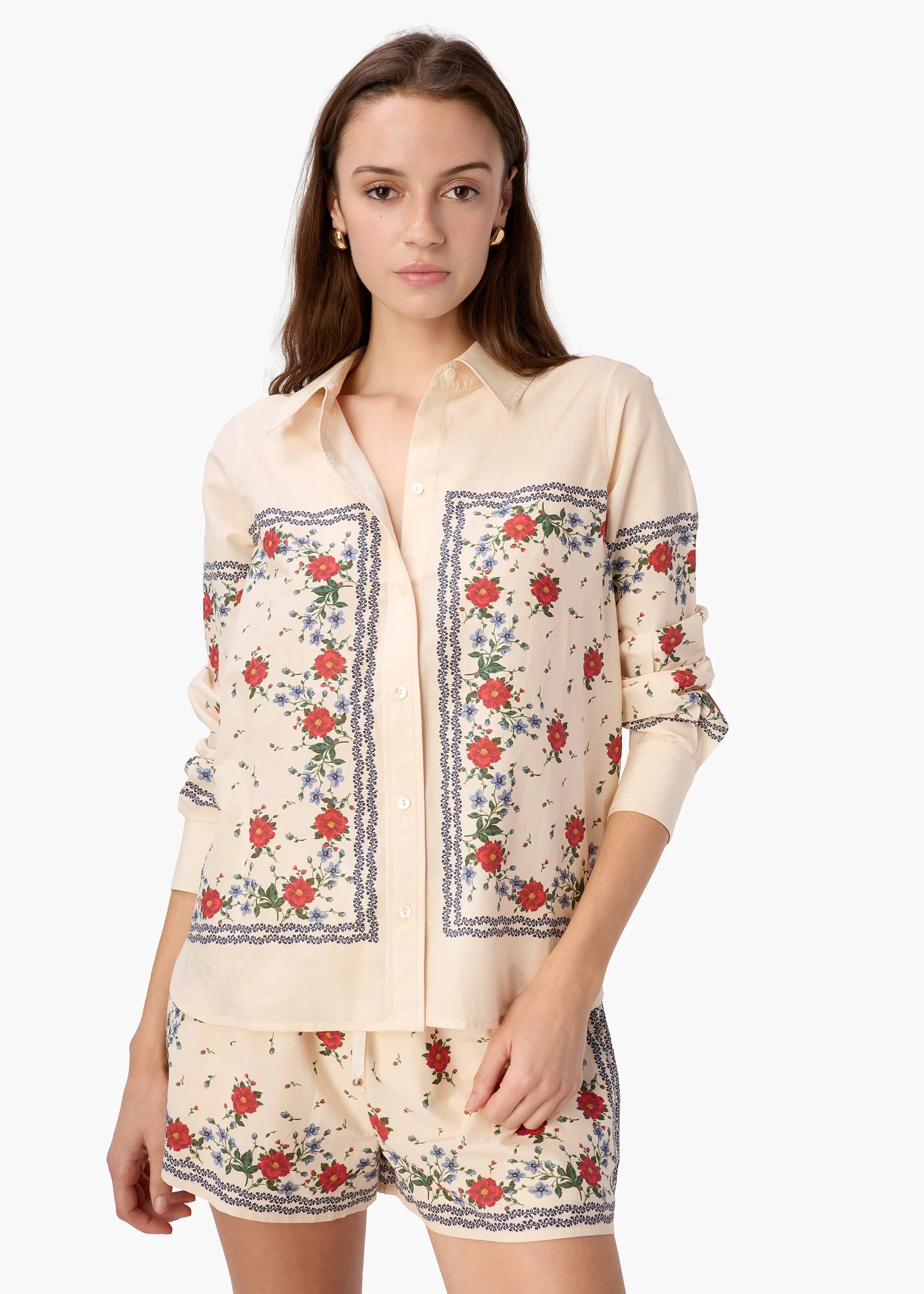 Rafella Silk Cotton Top Heirloom Bandana front view