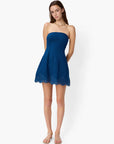 Belinda Strapless Linen Mini Dress front