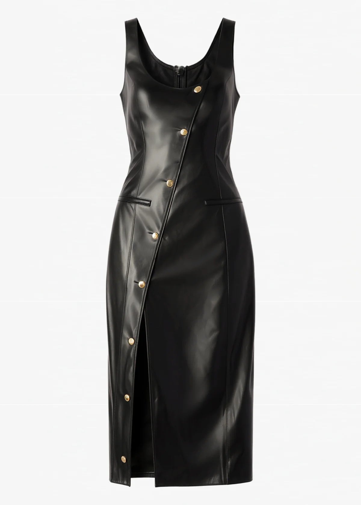 Kirby Vegan Leather Midi Dress by itself