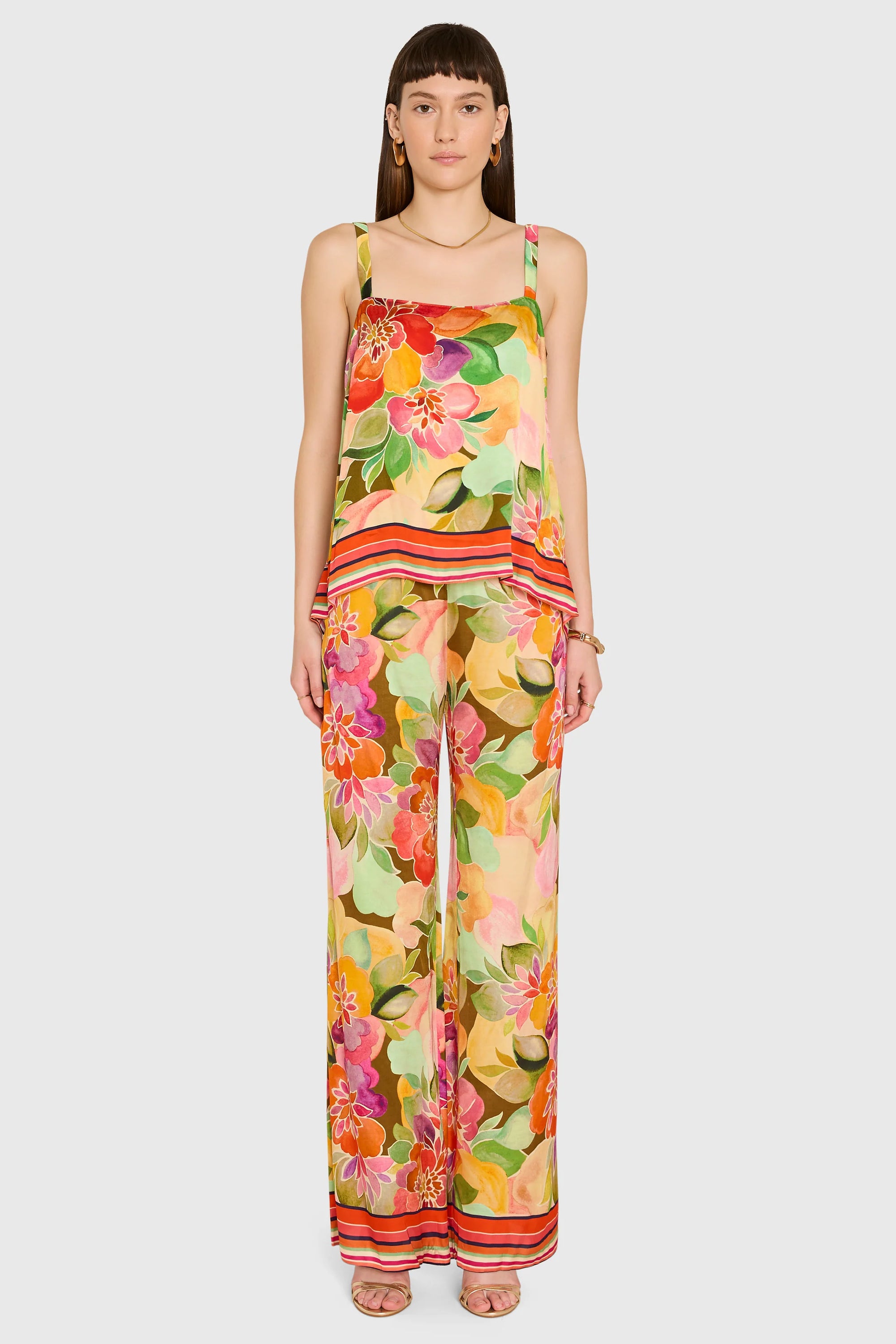Mariko Pants in Dominica full body front with matching top