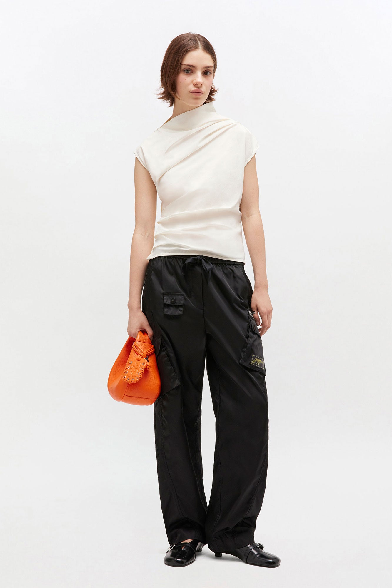 Stretch Cotton Ruched Top full body view