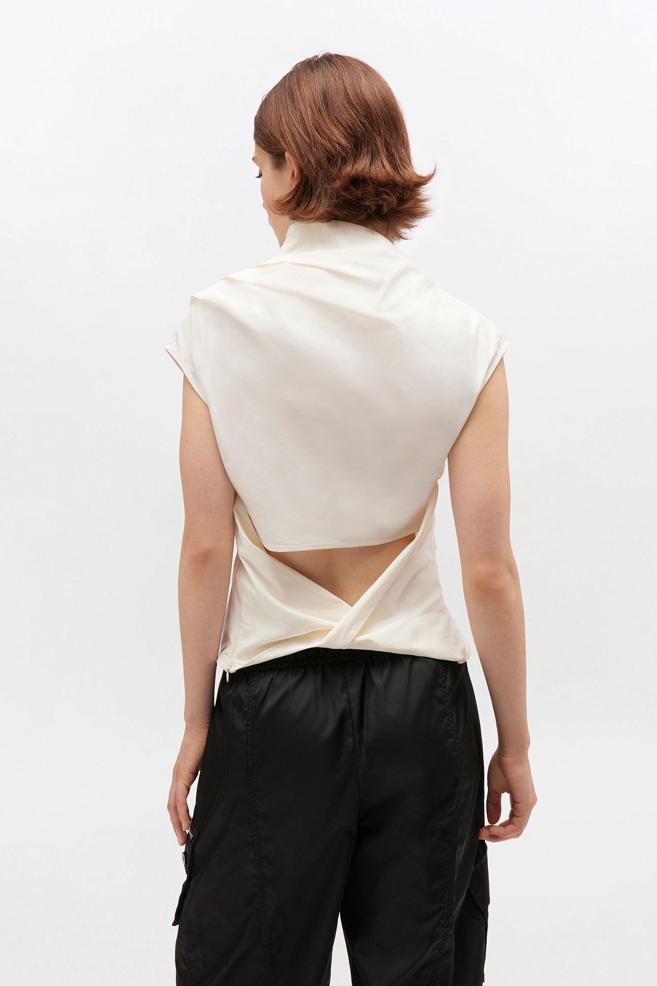 Stretch Cotton Ruched Top back