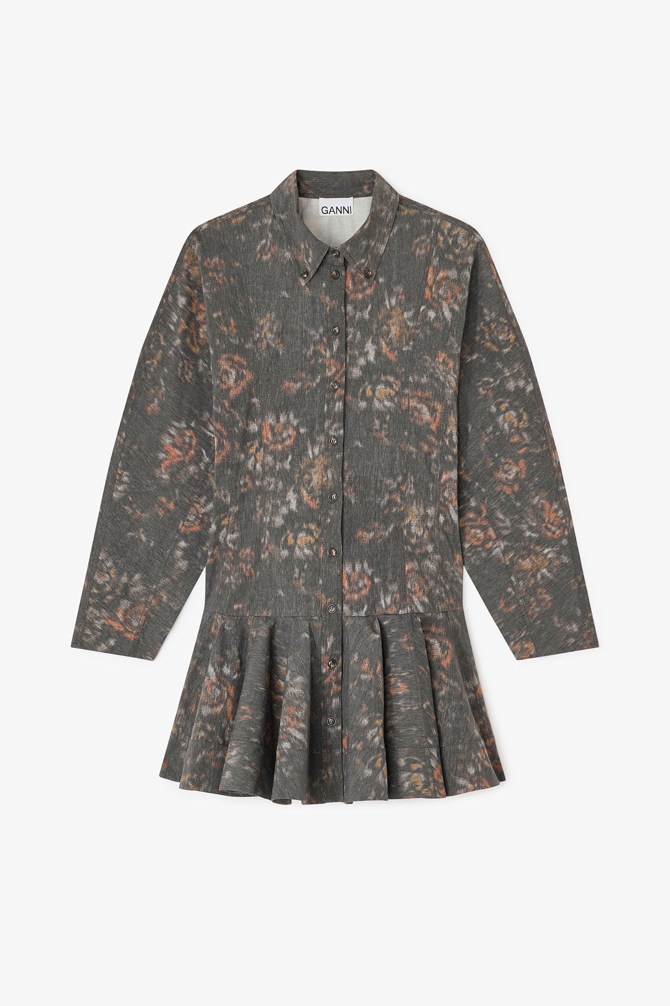 Black Floral Shirt Dress by itself