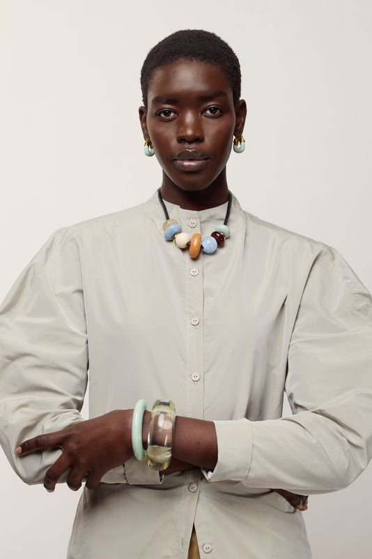 Piedra Necklace in Clay on model