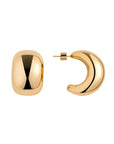 Gold hoop earrings on a white background