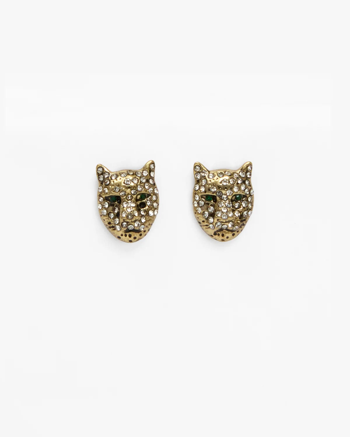 rhintestone stud cat earrings