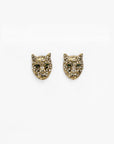 rhintestone stud cat earrings