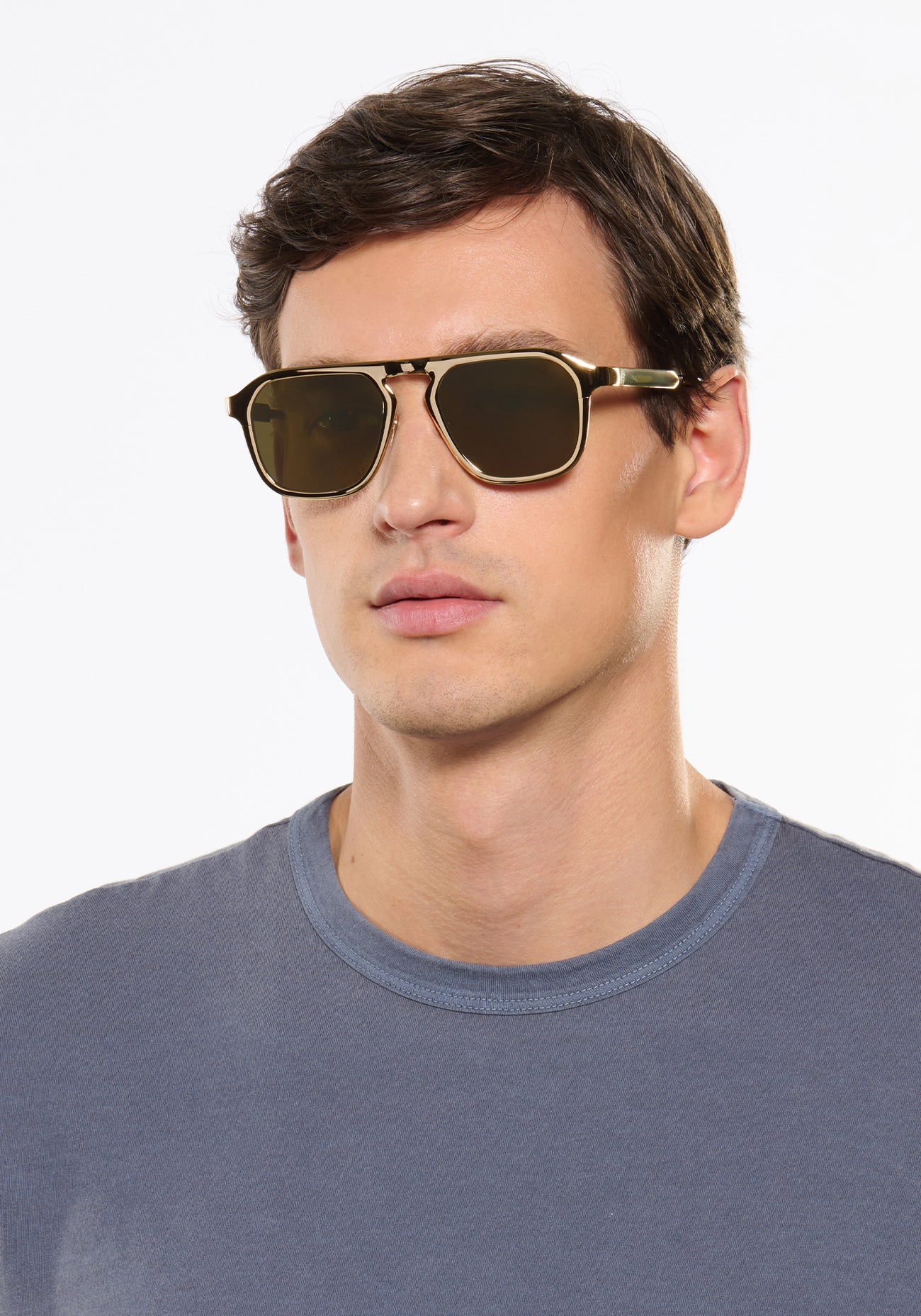 Zander Chroma 12k Chroma + Havana Sunglasses on male model with average heart face shape