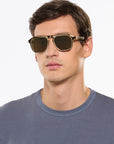 Zander Chroma 12k Chroma + Havana Sunglasses on male model with average heart face shape