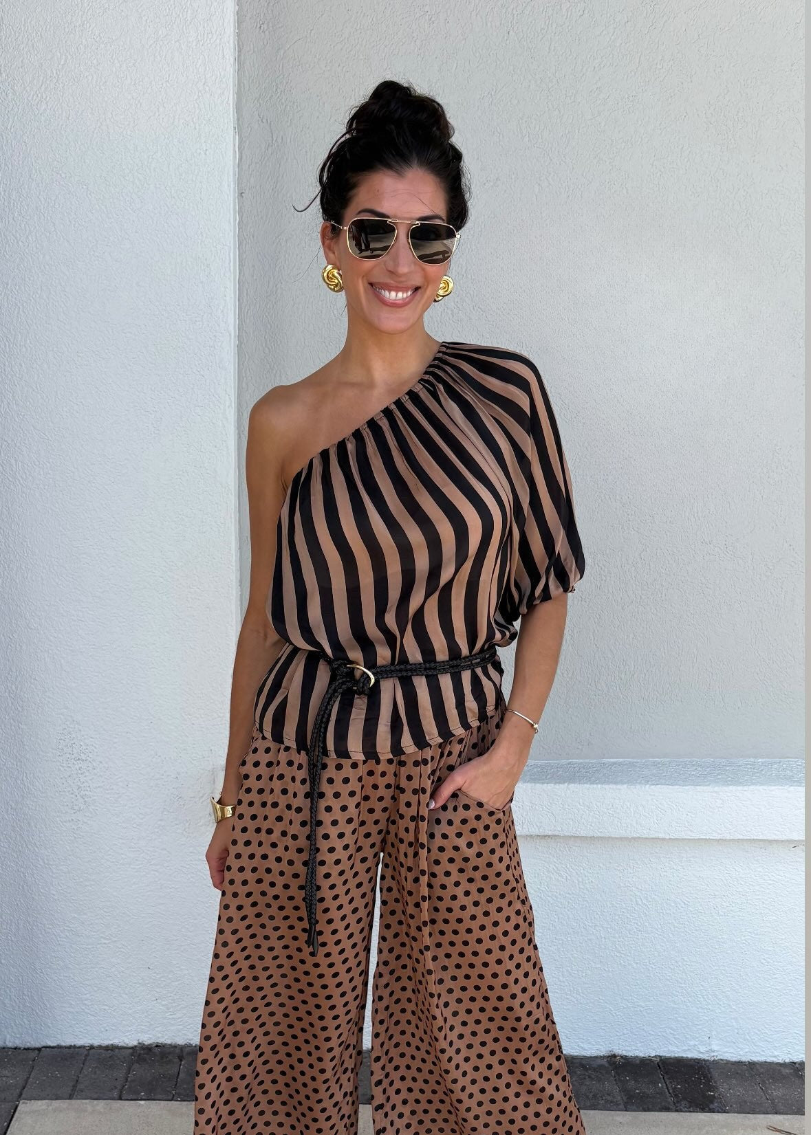 Erin One Shoulder Top front
