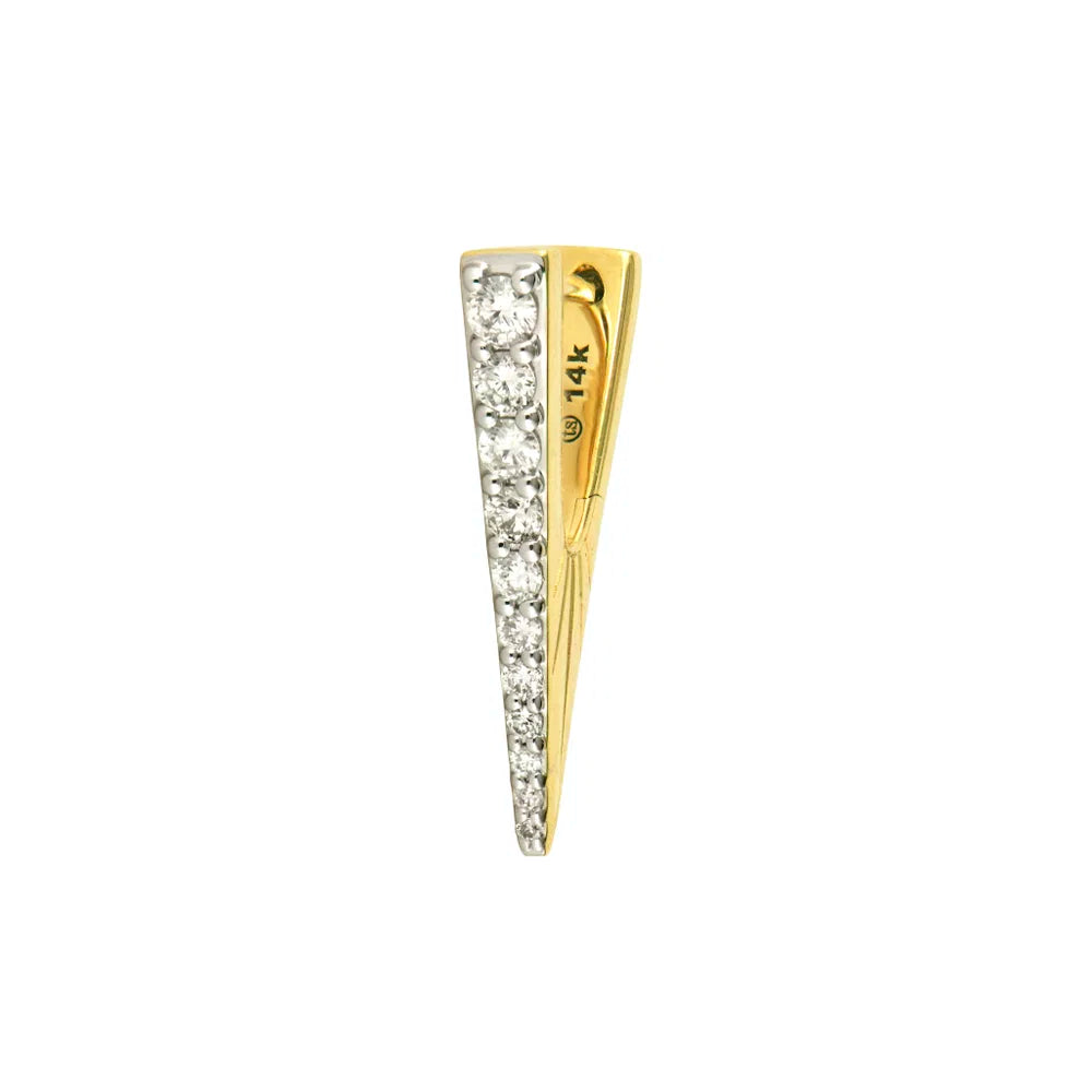 Single Small Diamond V Hoop Earring front