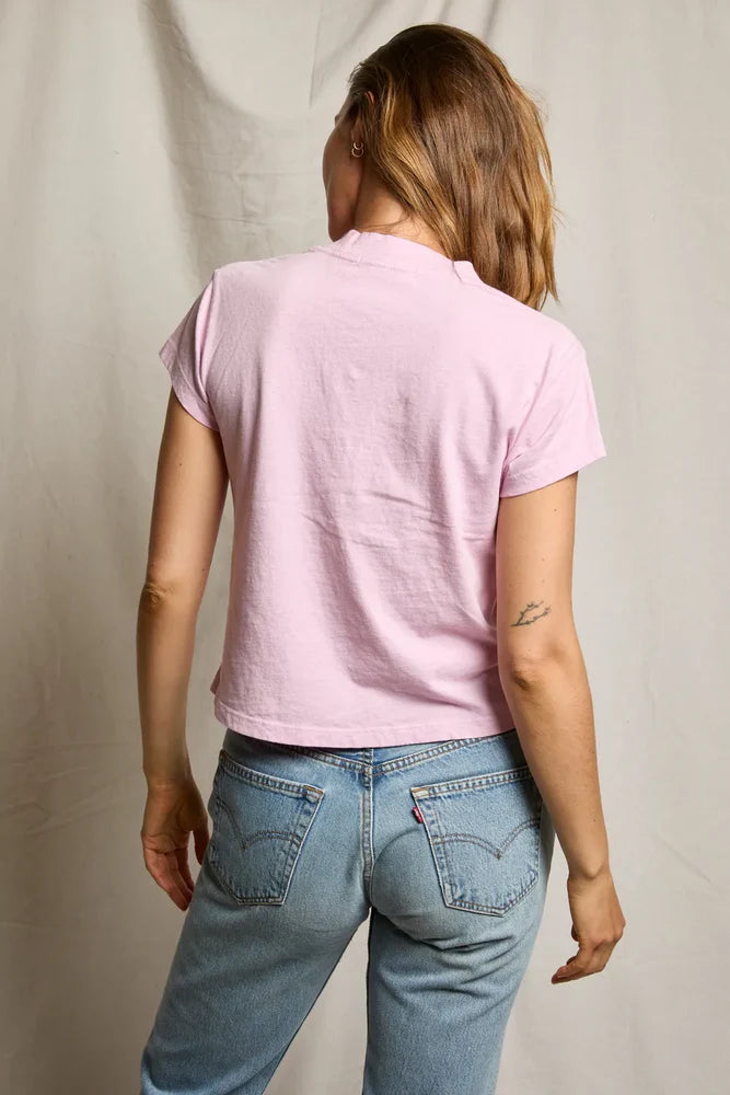 Alanis V Neck Tee in Sugar Pink back