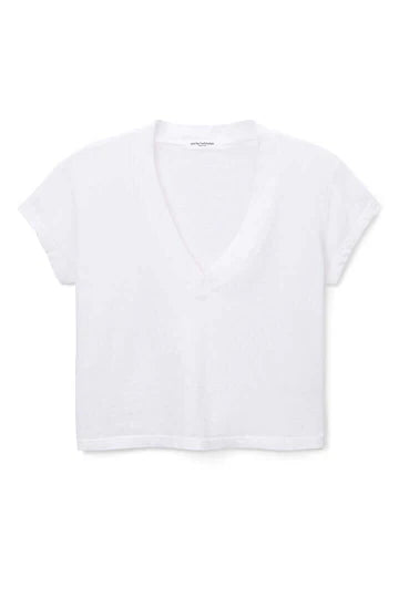Alanis Recycled V Neck Tee White by itself