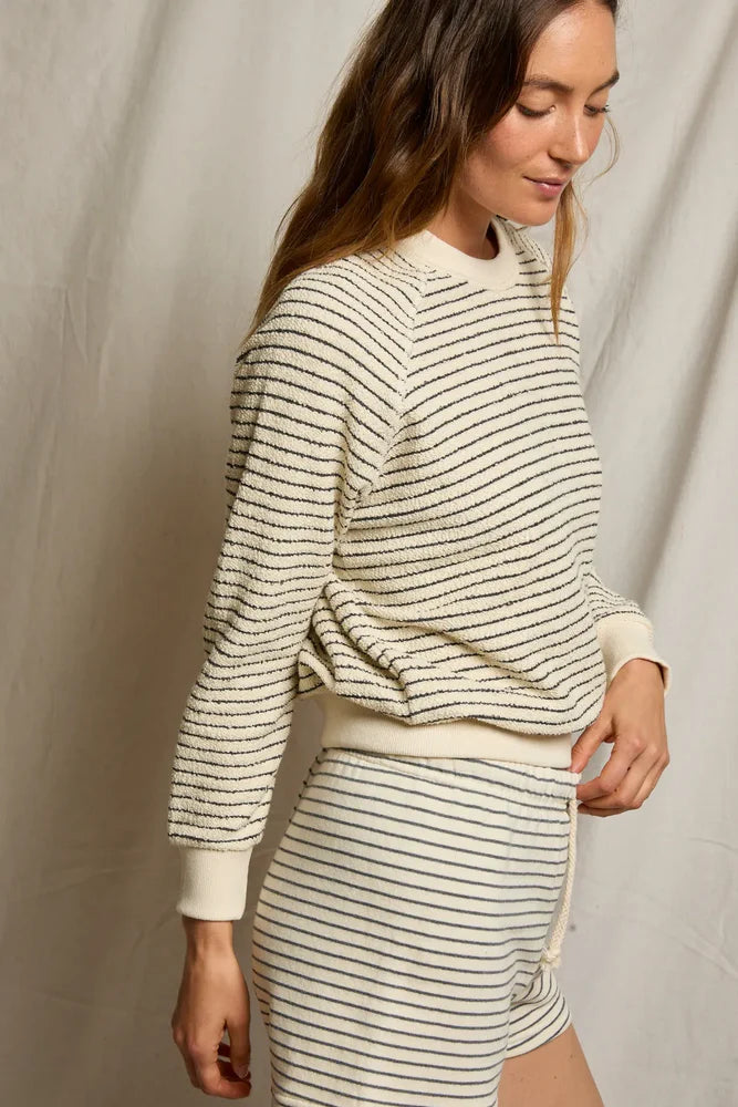 Alexi French Terry Stripe Sweatshirt side view