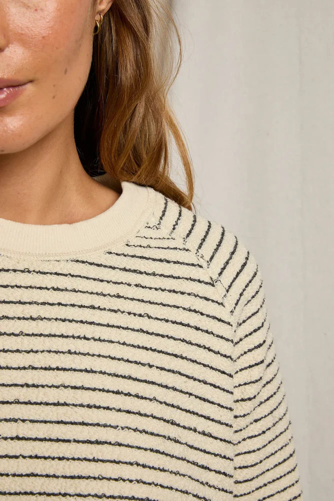 Alexi French Terry Stripe Sweatshirt close up detail