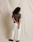 Atlas Crewneck Tee in Dark Olive back view on model