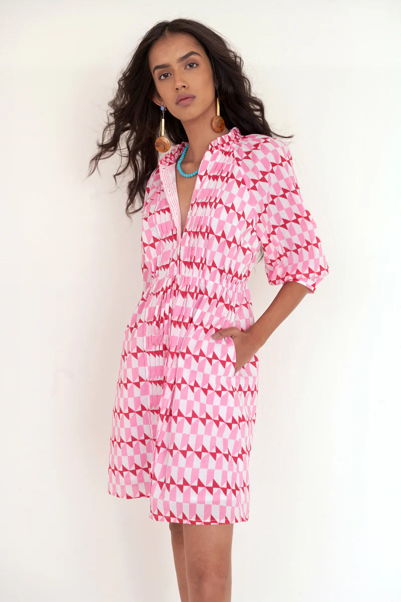 Benita Dress full body side and front view on model