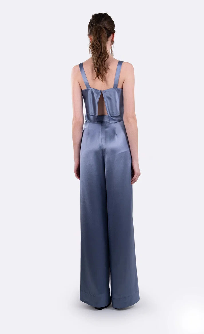 Astrid Crop in Steel Blue and Paris Pant in Steel Blue back view
