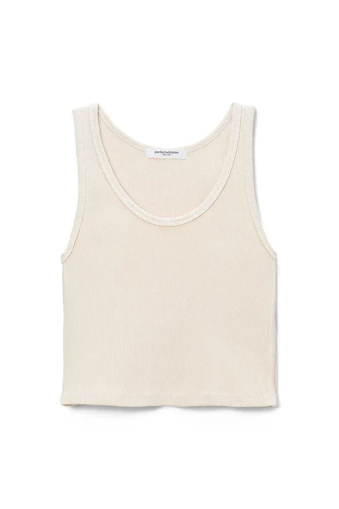 Blondie Tank in Sugar front view on white background