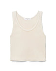 Blondie Tank in Sugar front view on white background