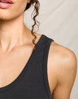 Blondie Tank Vintage Black close up shoulder detail
