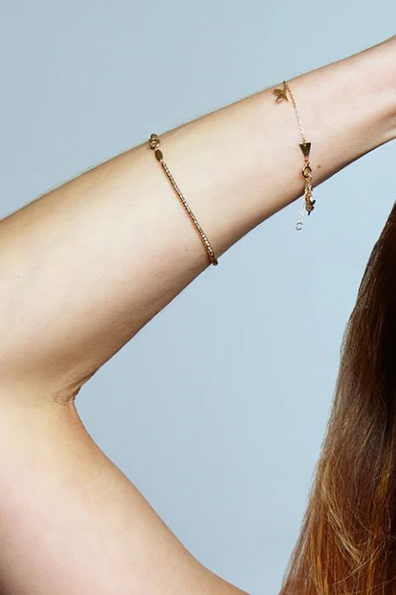 Adina Reyter Bead Chain Bracelet on wrist