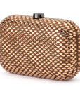 Bronze clutch bag on a white background