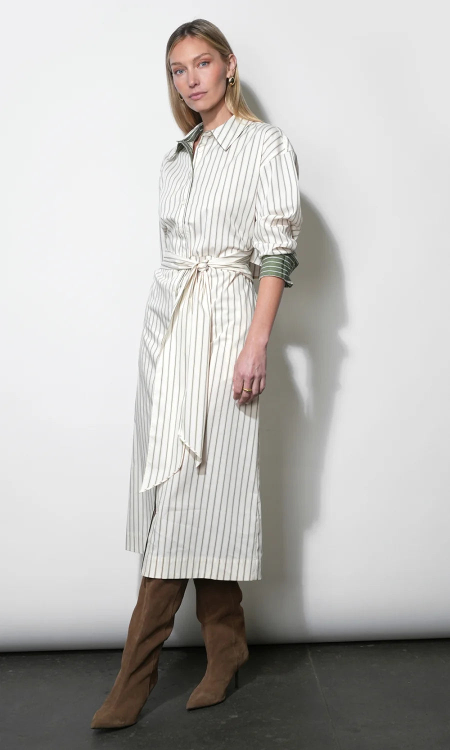 Cosette Open Back Shirt Dress side/front