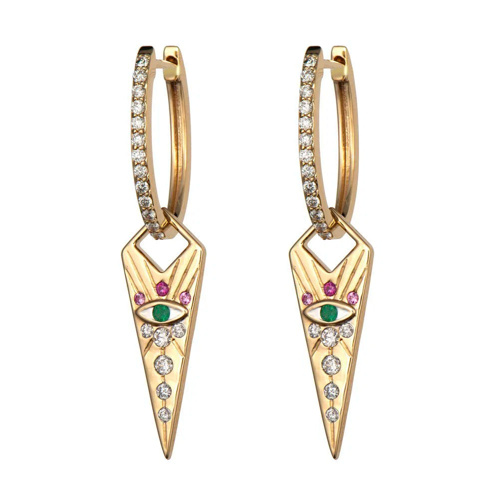 Pair of Double-Sided Evil Eye Dagger Charm on evil eye side