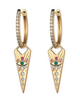 Pair of Double-Sided Evil Eye Dagger Charm on evil eye side