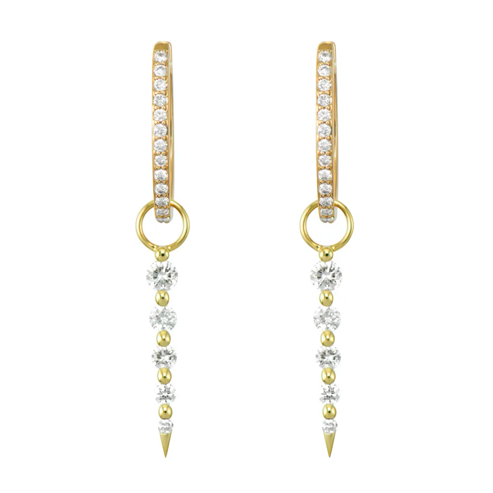 Pair of Large Sari Dagger Charms front view on white background