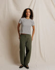 Carter Crewneck Tee front view on model