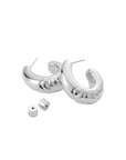 Slim Nelle Hoops Silver side by side