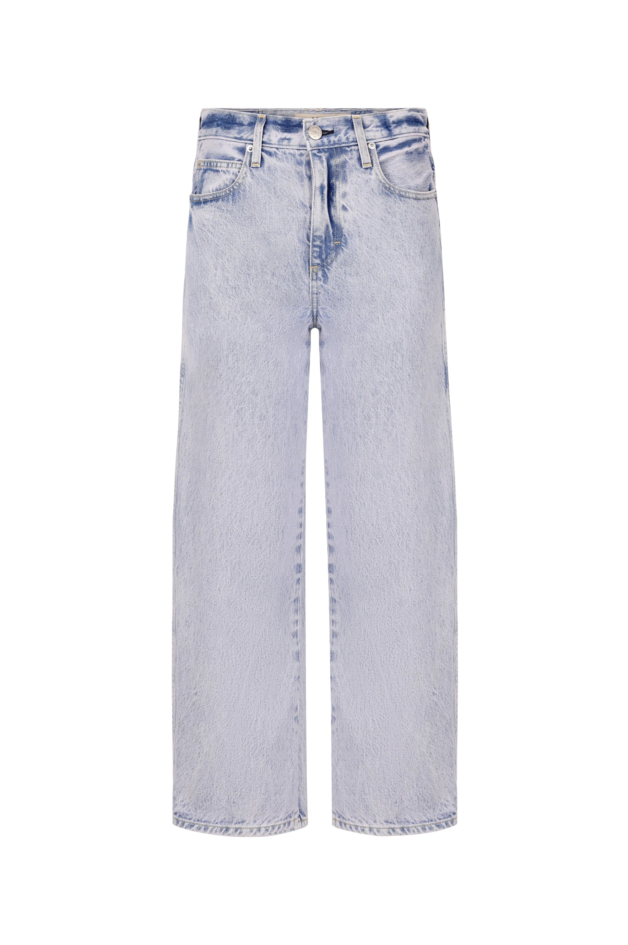 Light blue jeans on a white background