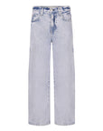 Light blue jeans on a white background