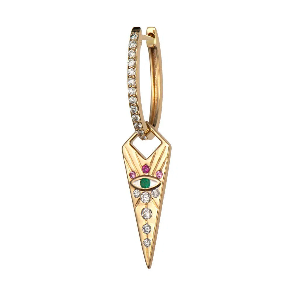 Single Double-Sided Evil Eye Dagger Charm on evil eye side