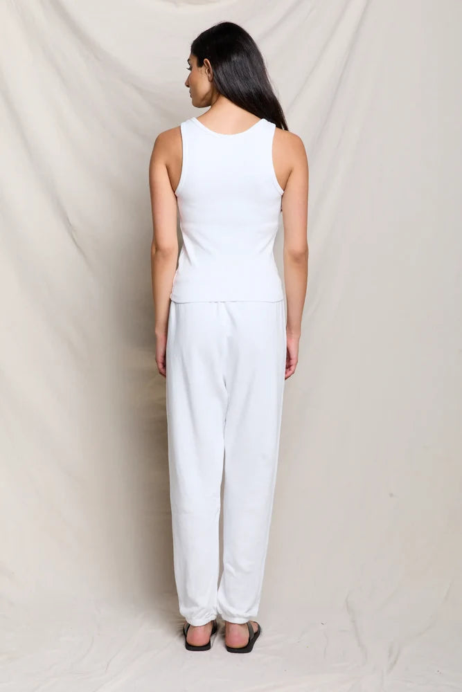 Blondie Long Tank White full body back