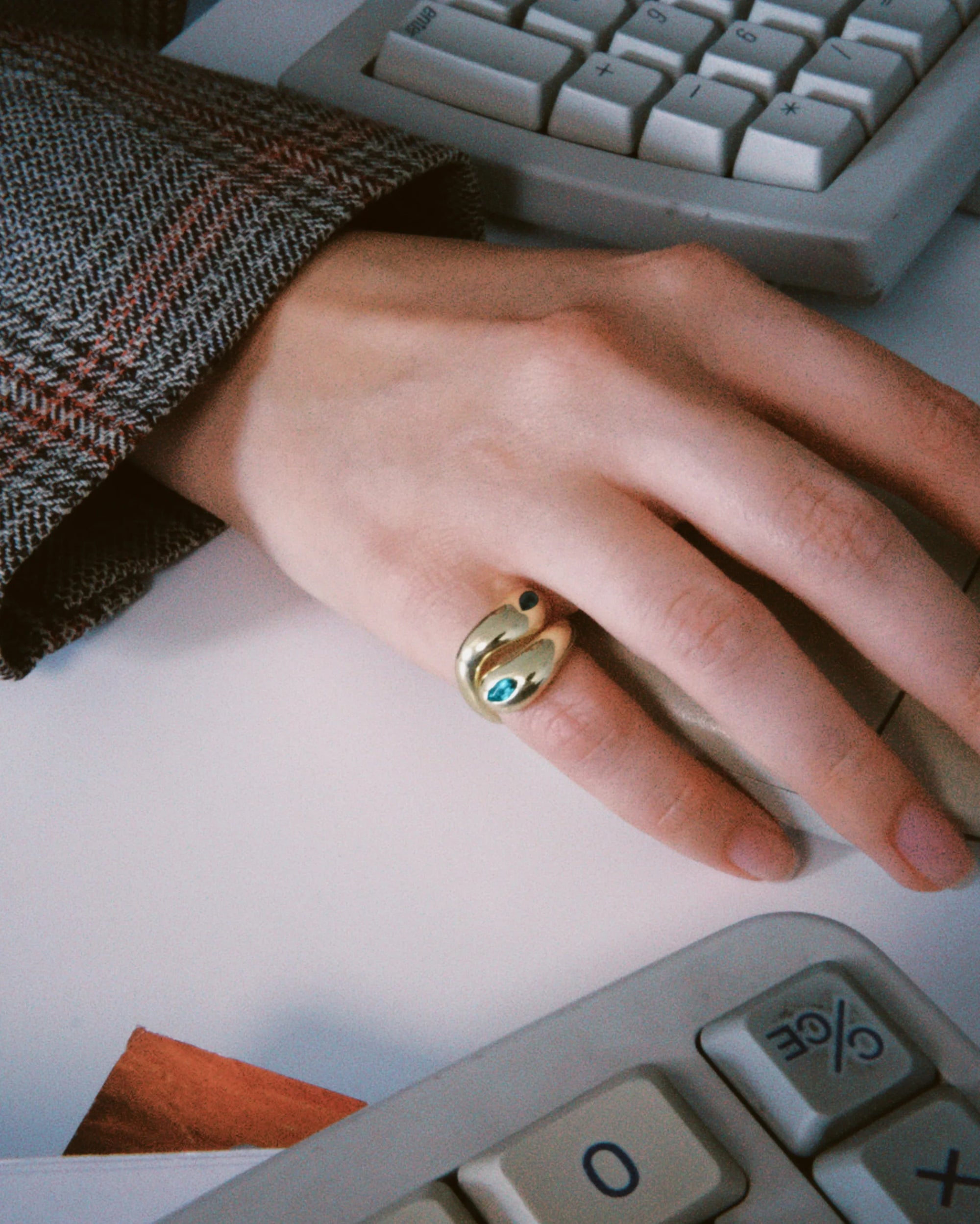 Cosimo Pinky Ring Sapphire on pinky